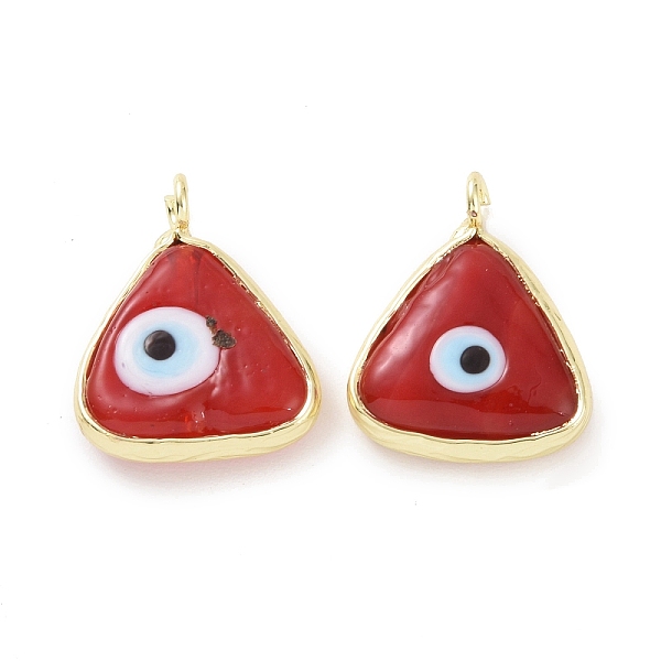 PandaHall Handmade Evil Eye Lampwork Charms, with Real 18K Gold Plated Tone Brass Findings, Triangle Charm, FireBrick, 12x13x4mm, Hole: 2mm..., Red
PandaHall Handmade Evil Eye Lampwork Charms, with Real 18K Gold Plated Tone Brass Findings, Triangle Charm, FireBrick, 12x13x4mm, Hole: 2mm..., Red