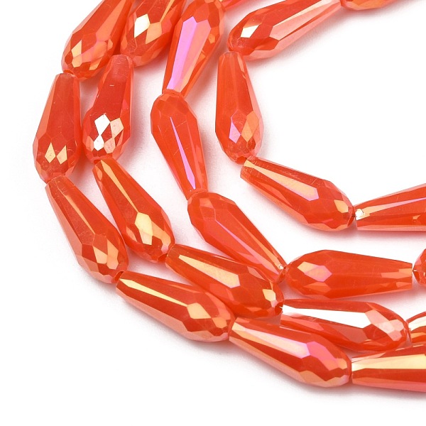 PandaHall Electroplated Opaque Glass Beads Strands, Full Rainbow Plated, Faceted, Teardrop, Orange Red, 15x6mm, Hole: 1mm, about...
PandaHall Electroplated Opaque Glass Beads Strands, Full Rainbow Plated, Faceted, Teardrop, Orange Red, 15x6mm, Hole: 1mm, about...