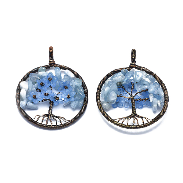 PandaHall Natural Aquamarine Pendants, with Acrylic and Brass Findings, Flat Round with Tree of Life, 59x47~47.5x9.5~10mm, Hole: 4mm...
PandaHall Natural Aquamarine Pendants, with Acrylic and Brass Findings, Flat Round with Tree of Life, 59x47~47.5x9.5~10mm, Hole: 4mm...