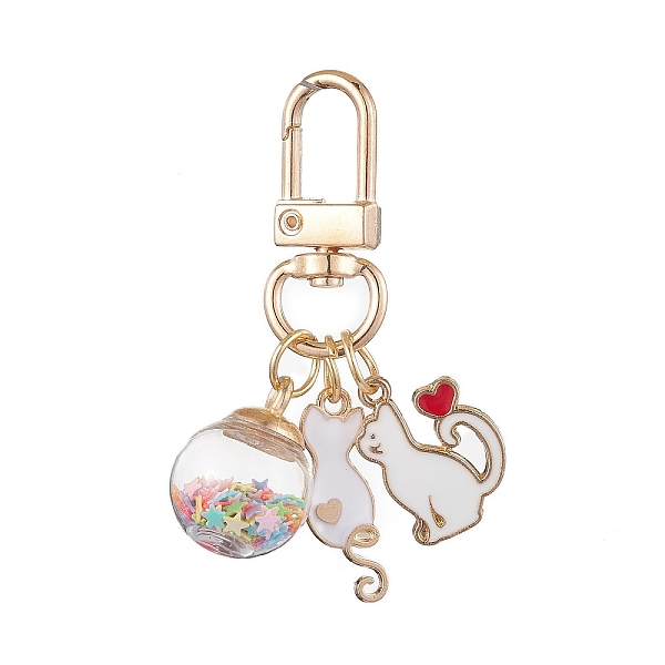 PandaHall Cat Alloy Enamel Pendant Decorations, Alloy Swivel Clasps & Glass Ball Charms for Bag Ornaments, White, 55mm, Pendants...
PandaHall Cat Alloy Enamel Pendant Decorations, Alloy Swivel Clasps & Glass Ball Charms for Bag Ornaments, White, 55mm, Pendants...