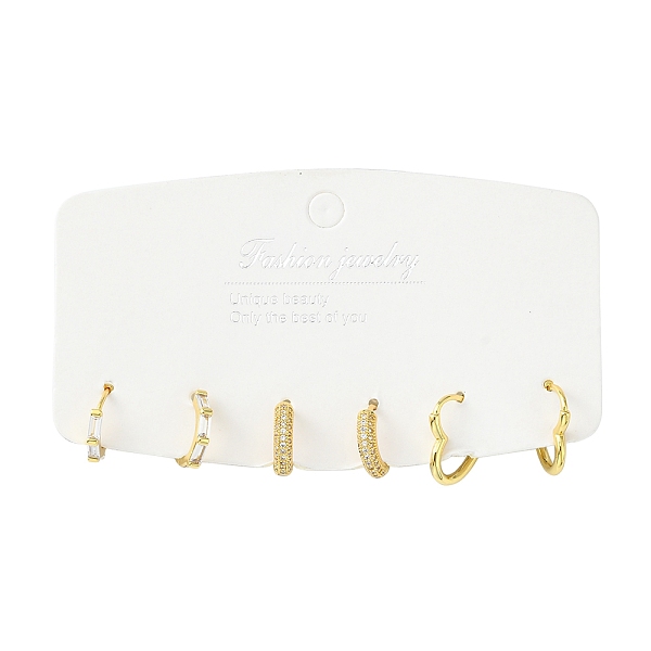 PandaHall 3Pairs 3 Style Clear Cubic Zirconia Heart & Rectangle & Ring Hoop Earrings, Brass Jewelry for Women, Golden, 12~14x12.5~15x1.5~3mm...
PandaHall 3Pairs 3 Style Clear Cubic Zirconia Heart & Rectangle & Ring Hoop Earrings, Brass Jewelry for Women, Golden, 12~14x12.5~15x1.5~3mm...