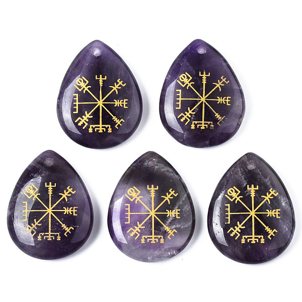 PandaHall Natural Amethyst Pendants, Teardrop with Nordic Pagan Pattern, 32~33.5x25~26x6.5~7.5mm, Hole: 2mm, 6pcs/bag Amethyst Teardrop
PandaHall Natural Amethyst Pendants, Teardrop with Nordic Pagan Pattern, 32~33.5x25~26x6.5~7.5mm, Hole: 2mm, 6pcs/bag Amethyst Teardrop