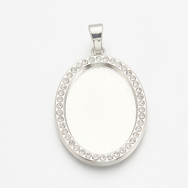 PandaHall Alloy Pendant Cabochon Settings, Cadmium Free & Lead Free, Picture Memory Frame Pendants, with Rhinestone, Oval, Platinum, Tray..., Clear
PandaHall Alloy Pendant Cabochon Settings, Cadmium Free & Lead Free, Picture Memory Frame Pendants, with Rhinestone, Oval, Platinum, Tray..., Clear
