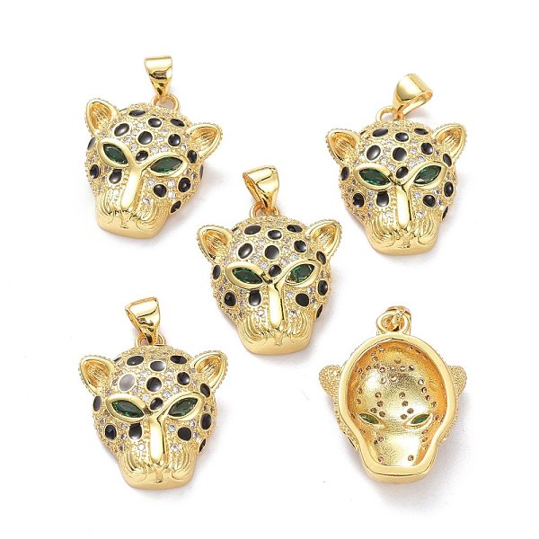PandaHall Brass Micro Pave Cubic Zirconia Pendants, with Enamel, Long-Lasting Plated, Leopard Head, Real 18K Gold Plated, 22x18x6mm, Hole...
PandaHall Brass Micro Pave Cubic Zirconia Pendants, with Enamel, Long-Lasting Plated, Leopard Head, Real 18K Gold Plated, 22x18x6mm, Hole...