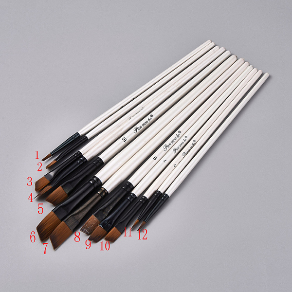PandaHall Wood Handle Paint Brushes Set, for Watercolor Oil Painting, White, 17.5~22.2x0.48~0.92cm, 12pcs/set Wood White
PandaHall Wood Handle Paint Brushes Set, for Watercolor Oil Painting, White, 17.5~22.2x0.48~0.92cm, 12pcs/set Wood White