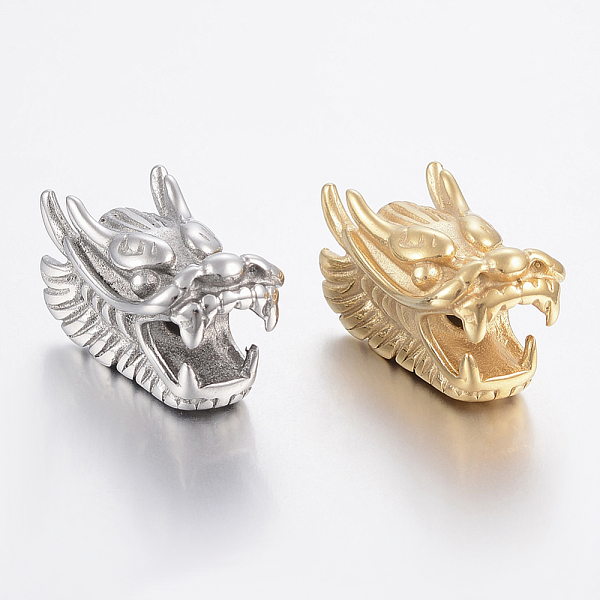 PandaHall 304 Stainless Steel European Beads, Large Hole Beads, Dragon Head, Mixed Color, 28.5x15x17mm, Hole: 4mm 304 Stainless Steel Dragon
PandaHall 304 Stainless Steel European Beads, Large Hole Beads, Dragon Head, Mixed Color, 28.5x15x17mm, Hole: 4mm 304 Stainless Steel Dragon