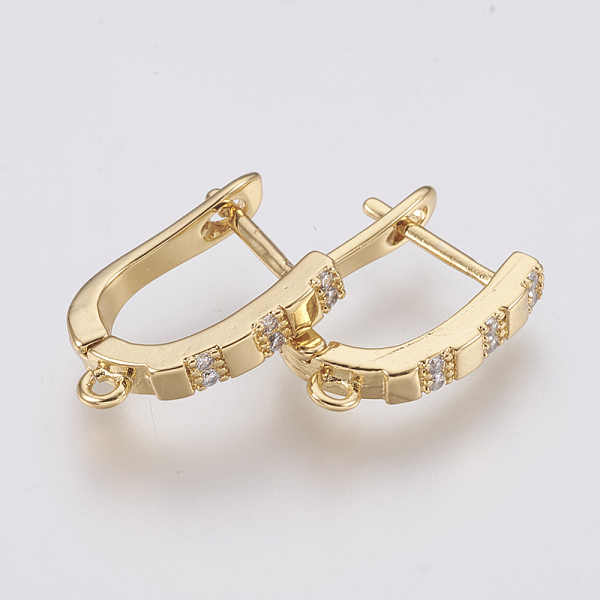 PandaHall Brass Micro Pave Cubic Zirconia Hoop Earring Findings with Latch Back Closure, Golden, 18x3x12.5mm, Hole: 1.2mm, Pin: 1.2mm Brass..., Clear
PandaHall Brass Micro Pave Cubic Zirconia Hoop Earring Findings with Latch Back Closure, Golden, 18x3x12.5mm, Hole: 1.2mm, Pin: 1.2mm Brass..., Clear