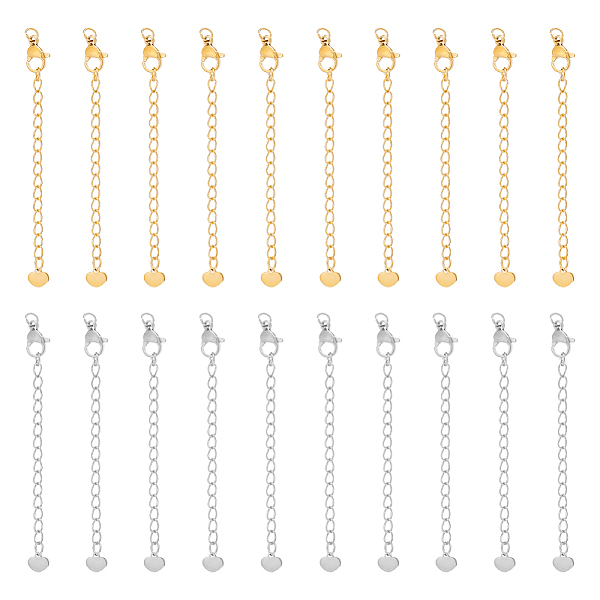 PandaHall Unicraftale 20Pcs 2 Colors 304 Stainless Steel Chain Extender, End Chains with Clasps and Tiny Heart Charm Tab, Golden & Stainless...
PandaHall Unicraftale 20Pcs 2 Colors 304 Stainless Steel Chain Extender, End Chains with Clasps and Tiny Heart Charm Tab, Golden & Stainless...