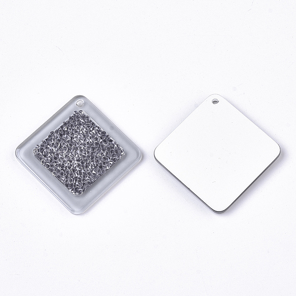 PandaHall Acrylic Pendants, with Crystal Rhinestone, Rhombus, Gray, 38x38x3mm, Hole: 1.6mm, Side Length: 29mm Acrylic Rhombus Gray
PandaHall Acrylic Pendants, with Crystal Rhinestone, Rhombus, Gray, 38x38x3mm, Hole: 1.6mm, Side Length: 29mm Acrylic Rhombus Gray