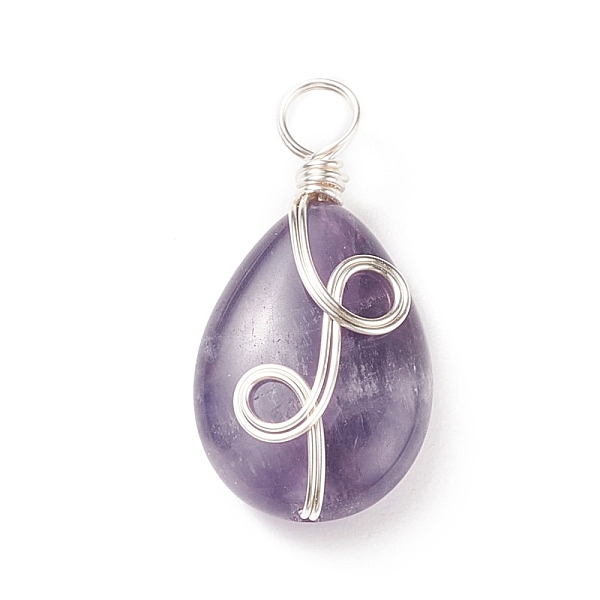 PandaHall Natural Amethyst Pendants, with Silver Tone Eco-Friendly Copper Wire Wrapped, Teardrop Charm, 25.5x13x6.7mm, Hole: 3.4mm Amethyst...
PandaHall Natural Amethyst Pendants, with Silver Tone Eco-Friendly Copper Wire Wrapped, Teardrop Charm, 25.5x13x6.7mm, Hole: 3.4mm Amethyst...
