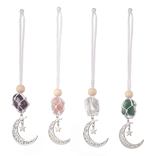 PandaHall Moon 201 Stainless Steel Pendant Decorations, Wood Beads and Gemstones Nuggets Beads Nylon Thread Hanging Ornament, 165~171mm...
PandaHall Moon 201 Stainless Steel Pendant Decorations, Wood Beads and Gemstones Nuggets Beads Nylon Thread Hanging Ornament, 165~171mm...