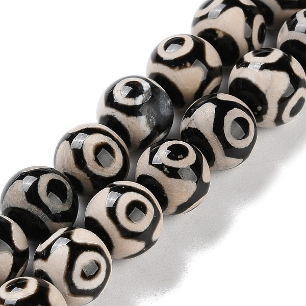 PandaHall Natural Tibetan 3-Eye dZi Agate Beads Strands, Round, Dyed & Heated, Black, 10mm, Hole: 1mm, about 30~38pcs/strand, 11.89~15.12''...
PandaHall Natural Tibetan 3-Eye dZi Agate Beads Strands, Round, Dyed & Heated, Black, 10mm, Hole: 1mm, about 30~38pcs/strand, 11.89~15.12''...