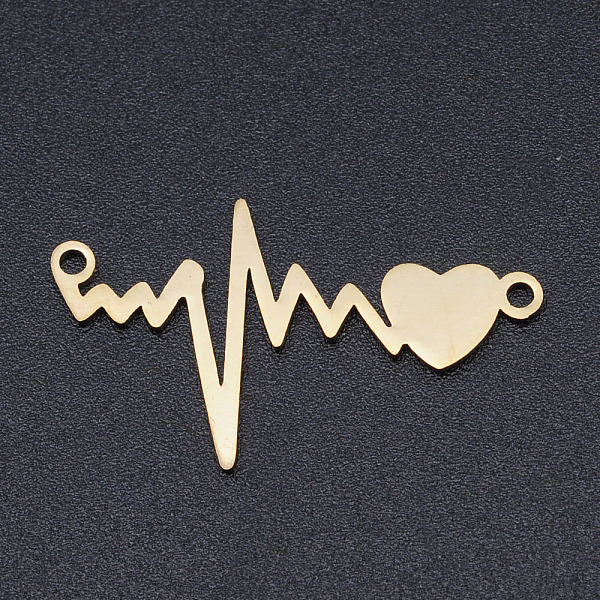 PandaHall 201 Stainless Steel Links connectors, Laser Cut Links, Heartbeat, Golden, 16x28.5x1mm, Hole: 1.4mm 201 Stainless Steel Others
PandaHall 201 Stainless Steel Links connectors, Laser Cut Links, Heartbeat, Golden, 16x28.5x1mm, Hole: 1.4mm 201 Stainless Steel Others