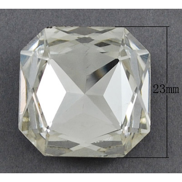 PandaHall Electroplate Glass Cabochons, Faceted, Square, White, Size: about 23mm long, 23mm wide, 8mm thick Glass Square Clear
PandaHall Electroplate Glass Cabochons, Faceted, Square, White, Size: about 23mm long, 23mm wide, 8mm thick Glass Square Clear