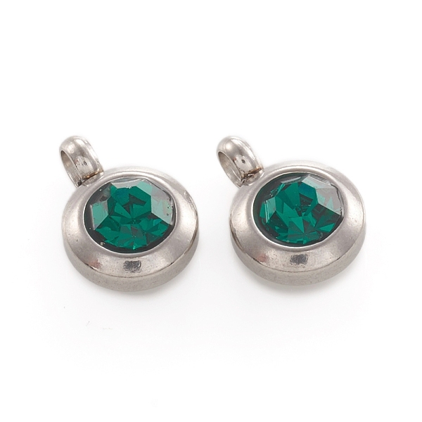 PandaHall Trendy Original Color 304 Stainless Steel Grade A Rhinestone Flat Round Charm Pendants, May Birthstone Charms, Faceted, Stainless..., Green
PandaHall Trendy Original Color 304 Stainless Steel Grade A Rhinestone Flat Round Charm Pendants, May Birthstone Charms, Faceted, Stainless..., Green