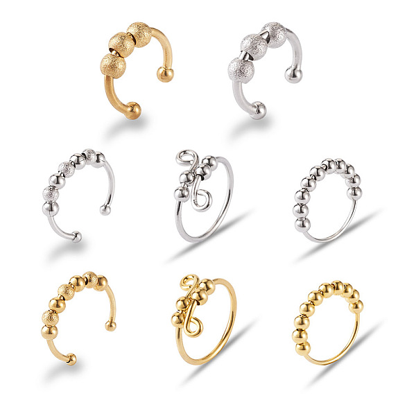 PandaHall Spritewelry 8Pcs 8 Style Brass Rotating Beaded Cuff Rings, Anti Anxiety Rings for Women, Golden & Stainless Steel Color, Inner..., Multicolor
PandaHall Spritewelry 8Pcs 8 Style Brass Rotating Beaded Cuff Rings, Anti Anxiety Rings for Women, Golden & Stainless Steel Color, Inner..., Multicolor