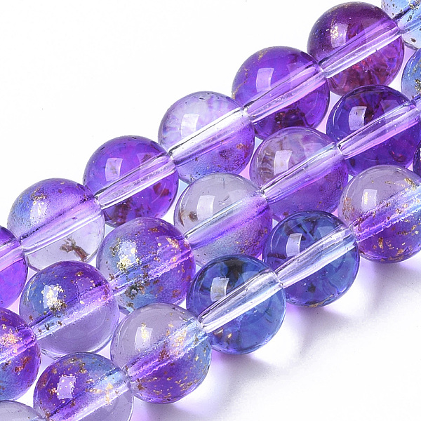 PandaHall Transparent Spray Painted Glass Bead Strands, with Golden Foil, Round, Blue Violet, 8~9mm, Hole: 1.2~1.5mm, about 46~56pcs/Strand..., Purple
PandaHall Transparent Spray Painted Glass Bead Strands, with Golden Foil, Round, Blue Violet, 8~9mm, Hole: 1.2~1.5mm, about 46~56pcs/Strand..., Purple
