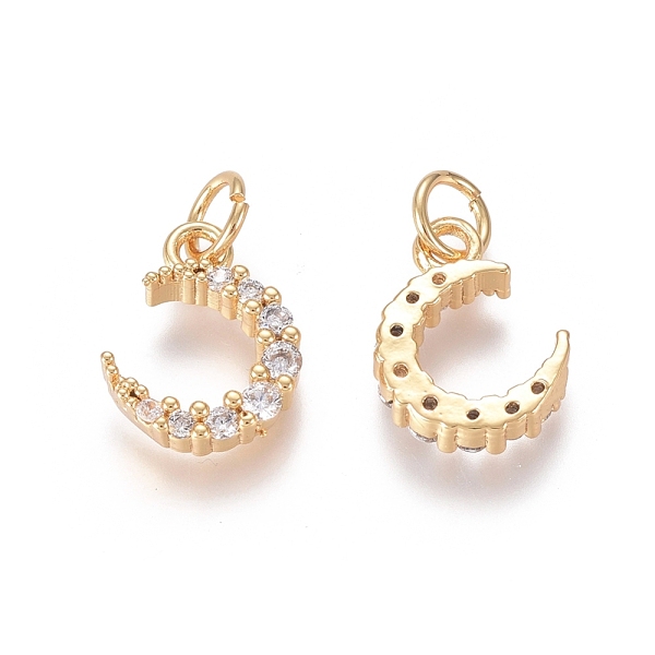 PandaHall Brass Micro Pave Clear Cubic Zirconia Charms, with Jump Rings, Moon, Golden, 12.5x9x3mm, Jump Ring: 5x0.7mm, Inner Diameter: 3.6mm...
PandaHall Brass Micro Pave Clear Cubic Zirconia Charms, with Jump Rings, Moon, Golden, 12.5x9x3mm, Jump Ring: 5x0.7mm, Inner Diameter: 3.6mm...