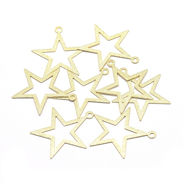PandaHall Brass Pendants, Cut-Out, Lead Free & Cadmium Free & Nickel Free, Star, Real 18K Gold Plated, 27x25x0.3mm, Hole: 2mm Brass Star
PandaHall Brass Pendants, Cut-Out, Lead Free & Cadmium Free & Nickel Free, Star, Real 18K Gold Plated, 27x25x0.3mm, Hole: 2mm Brass Star