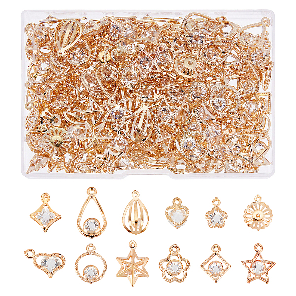 PandaHall SUPERFINDINGS 168Pcs 12 Style Iron Rhinestone Charms Pendant Cubic Zirconia Charms Light Gold Plated Dangle Pendants Rhinestone...
PandaHall SUPERFINDINGS 168Pcs 12 Style Iron Rhinestone Charms Pendant Cubic Zirconia Charms Light Gold Plated Dangle Pendants Rhinestone...