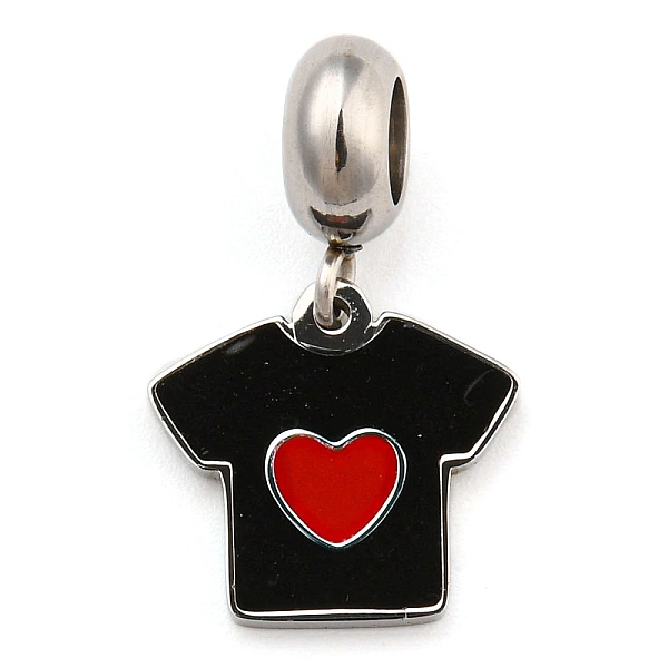 PandaHall 304 Stainless Steel Enamel European Dangle Charms, Large Hole Pendants, Clothes with Red Heart, Stainless Steel Color, Black, 22mm...
PandaHall 304 Stainless Steel Enamel European Dangle Charms, Large Hole Pendants, Clothes with Red Heart, Stainless Steel Color, Black, 22mm...