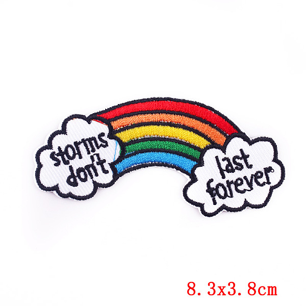 PandaHall Word Storms Don't Last Forever Computerized Embroidery Cloth Iron on/Sew on Patches, Costume Accessories, Appliques, Rainbow...
PandaHall Word Storms Don't Last Forever Computerized Embroidery Cloth Iron on/Sew on Patches, Costume Accessories, Appliques, Rainbow...