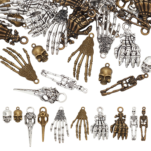 PandaHall Fingerinspire 60Pcs 10 Styles Alloy Pendants, Hand Bone & Skeleton Charm, Mixed Color, 19~42.5x9~21.5x3~9.5mm, Hole...
PandaHall Fingerinspire 60Pcs 10 Styles Alloy Pendants, Hand Bone & Skeleton Charm, Mixed Color, 19~42.5x9~21.5x3~9.5mm, Hole...