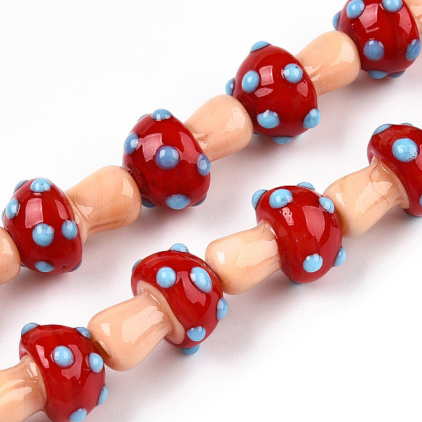 PandaHall Handmade Lampwork Beads Strands, Mushroom, Red, 15~16.5x11.5~13mm, Hole: 2mm, about 20pcs/strand, 12.60~12.99 inch (32~33cm)...
PandaHall Handmade Lampwork Beads Strands, Mushroom, Red, 15~16.5x11.5~13mm, Hole: 2mm, about 20pcs/strand, 12.60~12.99 inch (32~33cm)...