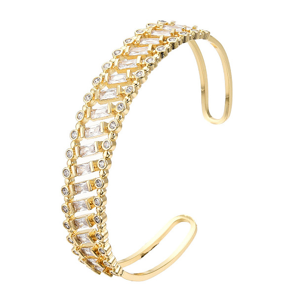 PandaHall Cubic Zirconia Rectangle Open Cuff Bangle, Real 18K Gold Plated Brass Jewelry for Women, Nickel Free, Clear, Inner Diameter: 2-1/2...
PandaHall Cubic Zirconia Rectangle Open Cuff Bangle, Real 18K Gold Plated Brass Jewelry for Women, Nickel Free, Clear, Inner Diameter: 2-1/2...