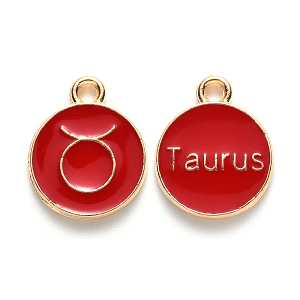PandaHall Alloy Enamel Pendants, Cadmium Free & Lead Free, Flat Round with Constellation, Light Gold, Red, Taurus, 15x12x2mm, Hole: 1.5mm...
PandaHall Alloy Enamel Pendants, Cadmium Free & Lead Free, Flat Round with Constellation, Light Gold, Red, Taurus, 15x12x2mm, Hole: 1.5mm...