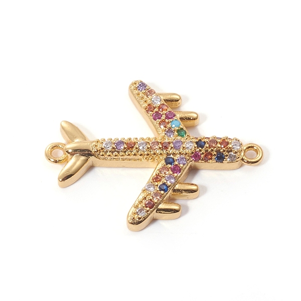 PandaHall Brass Micro Pave Cubic Zirconia Links connectors, Plane, Colorful, Golden, 24x19x3mm, Hole: 1mm Brass+Cubic Zirconia Vehicle
PandaHall Brass Micro Pave Cubic Zirconia Links connectors, Plane, Colorful, Golden, 24x19x3mm, Hole: 1mm Brass+Cubic Zirconia Vehicle