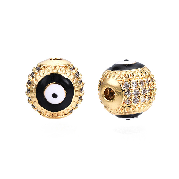 PandaHall Brass Micro Pave Cubic Zirconia Beads, with Enamel, Real 18K Gold Plated, Round with Evil Eye, Nickel Free, Black, 10mm, Hole: 2mm...
PandaHall Brass Micro Pave Cubic Zirconia Beads, with Enamel, Real 18K Gold Plated, Round with Evil Eye, Nickel Free, Black, 10mm, Hole: 2mm...