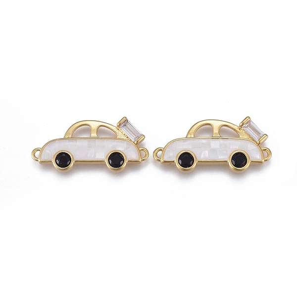 PandaHall Brass Micro Pave Cubic Zirconia Links, with Enamel & Natural Shell Slice, Long-Lasting Plated, Car, Golden, White, 11.5x25.5x2.5mm...
PandaHall Brass Micro Pave Cubic Zirconia Links, with Enamel & Natural Shell Slice, Long-Lasting Plated, Car, Golden, White, 11.5x25.5x2.5mm...