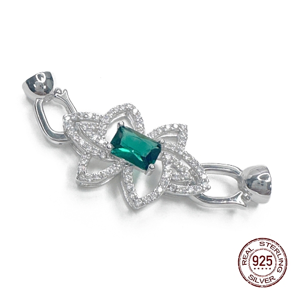 PandaHall Rhodium Plated 925 Sterling Silver Micro Pave Teal Cubic Zirconia Fold Over Clasps, Flower, Real Platinum Plated, 41mm, Hole: 4mm..., Cyan
PandaHall Rhodium Plated 925 Sterling Silver Micro Pave Teal Cubic Zirconia Fold Over Clasps, Flower, Real Platinum Plated, 41mm, Hole: 4mm..., Cyan