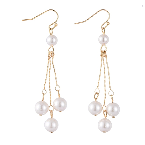 PandaHall Dangle Earrings, with Shell Pearl Beads, Golden Plated Brass Earring Hooks and Copper Wire, Golden, 70mm, Pin: 0.7mm Shell Pearl
PandaHall Dangle Earrings, with Shell Pearl Beads, Golden Plated Brass Earring Hooks and Copper Wire, Golden, 70mm, Pin: 0.7mm Shell Pearl