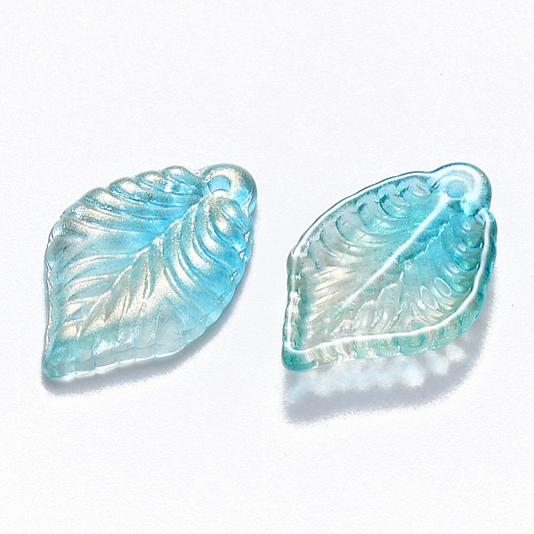 PandaHall Two Tone Transparent Spray Painted Glass Pendants, with Glitter Powder, Leaf, Turquoise, 22.5x14.5x3.5mm, Hole: 1.2mm Glass Leaf..., Green
PandaHall Two Tone Transparent Spray Painted Glass Pendants, with Glitter Powder, Leaf, Turquoise, 22.5x14.5x3.5mm, Hole: 1.2mm Glass Leaf..., Green