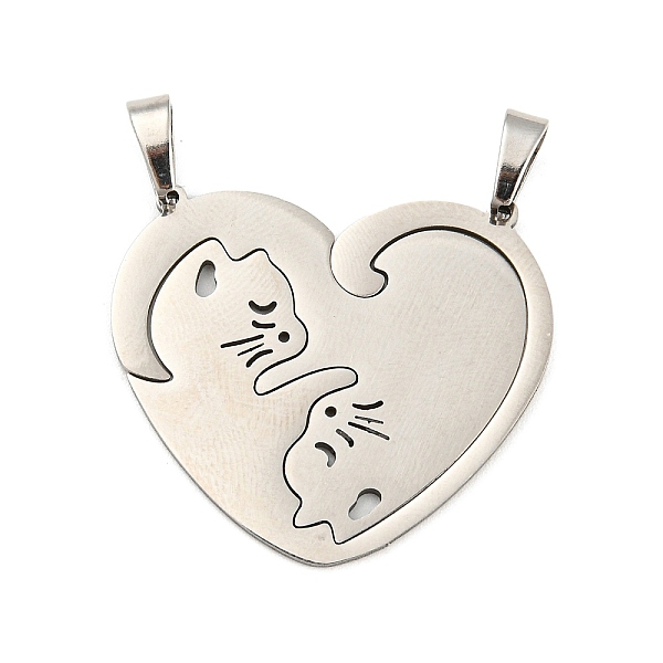 PandaHall 304 Stainless Steel Split Pendants, Couples Pendants, Cat Charm, Stainless Steel Color, 26x28.5x1mm, Hole: 6x3mm 304 Stainless...
PandaHall 304 Stainless Steel Split Pendants, Couples Pendants, Cat Charm, Stainless Steel Color, 26x28.5x1mm, Hole: 6x3mm 304 Stainless...