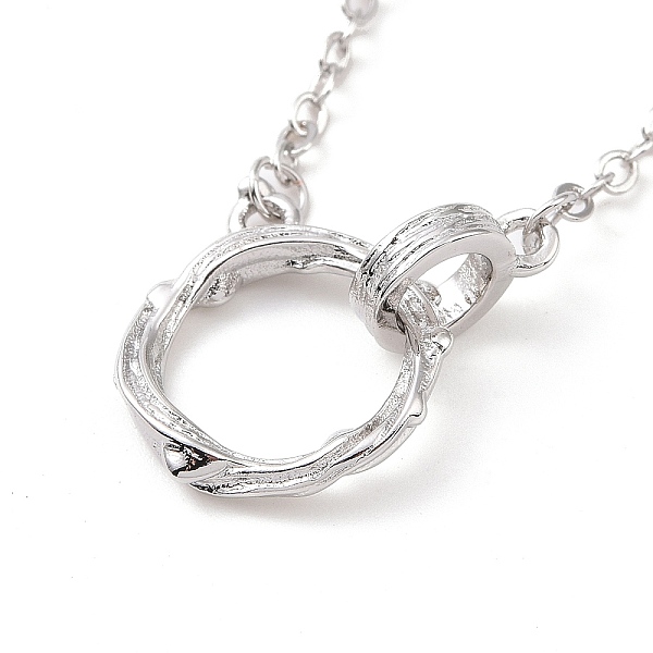 PandaHall Interlocking Double Rings Pendant Necklace, Brass Couple Necklace for Women, Platinum, 17.17 inch(43.6cm) Brass
PandaHall Interlocking Double Rings Pendant Necklace, Brass Couple Necklace for Women, Platinum, 17.17 inch(43.6cm) Brass