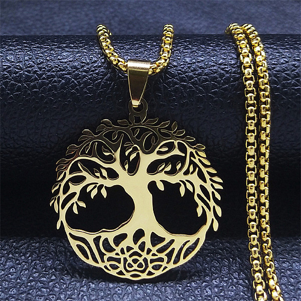 PandaHall 304 Stainless Steel Pendant Necklaces, Tree of Life, Golden, 23.54 inch(59.8cm) 304 Stainless Steel Tree of Life
PandaHall 304 Stainless Steel Pendant Necklaces, Tree of Life, Golden, 23.54 inch(59.8cm) 304 Stainless Steel Tree of Life