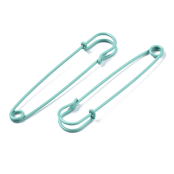PandaHall Spray Painted Iron Safety Pins, for Brooch Making, Kilt Needles, Medium Aquamarine, 75x17x6mm, Hole: 4.5mm, Pin: 1.5mm Iron
PandaHall Spray Painted Iron Safety Pins, for Brooch Making, Kilt Needles, Medium Aquamarine, 75x17x6mm, Hole: 4.5mm, Pin: 1.5mm Iron
