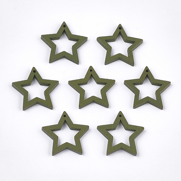 PandaHall Painted Poplar Wood Pendants, Star, Olive Drab, 24.5~25x24.5x2.5mm, Hole: 1.2mm Wood Star Green
PandaHall Painted Poplar Wood Pendants, Star, Olive Drab, 24.5~25x24.5x2.5mm, Hole: 1.2mm Wood Star Green