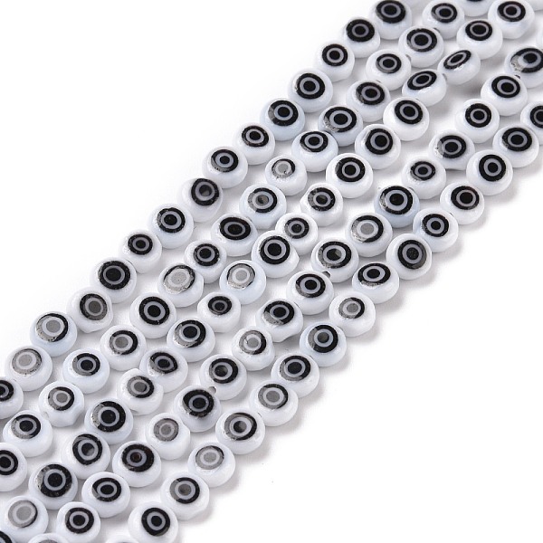 PandaHall Handmade Lampwork Beads, Flat Round with Evil Eye, White, 4.5x2.5mm, Hole: 0.6mm, about 90~100pcs/strand, 15.35''~15.75''(39~40cm)...
PandaHall Handmade Lampwork Beads, Flat Round with Evil Eye, White, 4.5x2.5mm, Hole: 0.6mm, about 90~100pcs/strand, 15.35''~15.75''(39~40cm)...