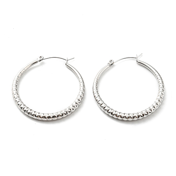 PandaHall 304 Stainless Steel Grooved Hoop Earrings, Stainless Steel Color, 40x4mm 304 Stainless Steel
PandaHall 304 Stainless Steel Grooved Hoop Earrings, Stainless Steel Color, 40x4mm 304 Stainless Steel