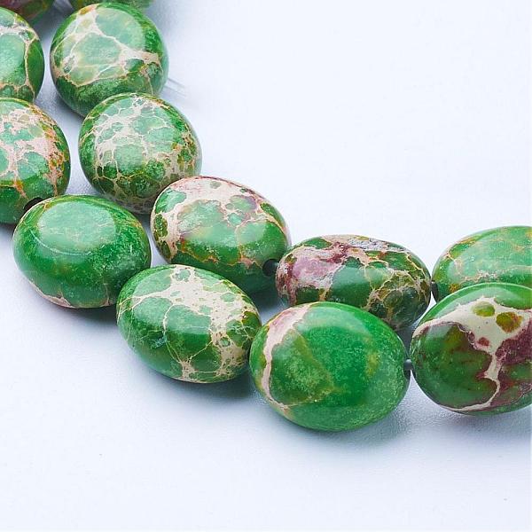 PandaHall Natural Imperial Jasper Bead Strands, Dyed, Oval, Lime, 11~11.5x9~9.5x5~5.5mm, Hole: 1mm, about 35pcs/strand, 15.3 inch Imperial..., Green
PandaHall Natural Imperial Jasper Bead Strands, Dyed, Oval, Lime, 11~11.5x9~9.5x5~5.5mm, Hole: 1mm, about 35pcs/strand, 15.3 inch Imperial..., Green