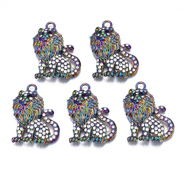 PandaHall Rack Plating Rainbow Color Alloy Pendants, with Crystal Rhinestone, Cadmium Free & Nickel Free & Lead Free, Lion, 37x26.5x9mm..., Clear
PandaHall Rack Plating Rainbow Color Alloy Pendants, with Crystal Rhinestone, Cadmium Free & Nickel Free & Lead Free, Lion, 37x26.5x9mm..., Clear