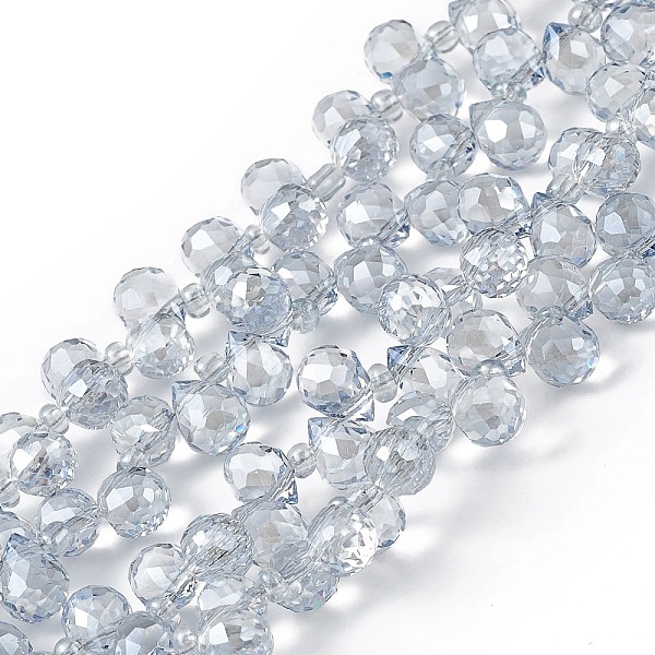 PandaHall Transparent Electroplate Glass Beads Strands, Faceted, Top Drilled Teardrop, Pearl Luster Plated, Light Steel Blue, 8x6~6.5mm...
PandaHall Transparent Electroplate Glass Beads Strands, Faceted, Top Drilled Teardrop, Pearl Luster Plated, Light Steel Blue, 8x6~6.5mm...