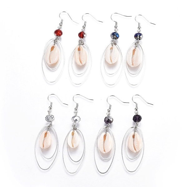 PandaHall Brass Dangle Earrings, with Electroplate Glass Beads and Shell Beads, Mixed Color, 72~73mm, Pin: 0.6 Shell Multicolor
PandaHall Brass Dangle Earrings, with Electroplate Glass Beads and Shell Beads, Mixed Color, 72~73mm, Pin: 0.6 Shell Multicolor