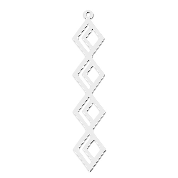PandaHall 201 Stainless Steel Pendants, Laser Cut, Rhombus, Stainless Steel Color, 48x9x1mm, Hole: 1.2mm 201 Stainless Steel Rhombus
PandaHall 201 Stainless Steel Pendants, Laser Cut, Rhombus, Stainless Steel Color, 48x9x1mm, Hole: 1.2mm 201 Stainless Steel Rhombus