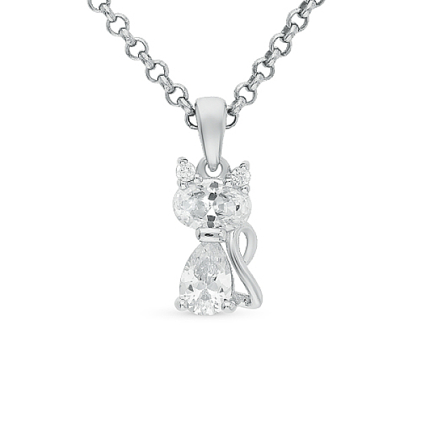 PandaHall Cubic Zirconia Cat Pendant Necklaces, Rhodium Plated 925 Sterling Silver for Women, Platinum, 15.75 inch(40cm) Sterling Silver Cat..., Clear
PandaHall Cubic Zirconia Cat Pendant Necklaces, Rhodium Plated 925 Sterling Silver for Women, Platinum, 15.75 inch(40cm) Sterling Silver Cat..., Clear