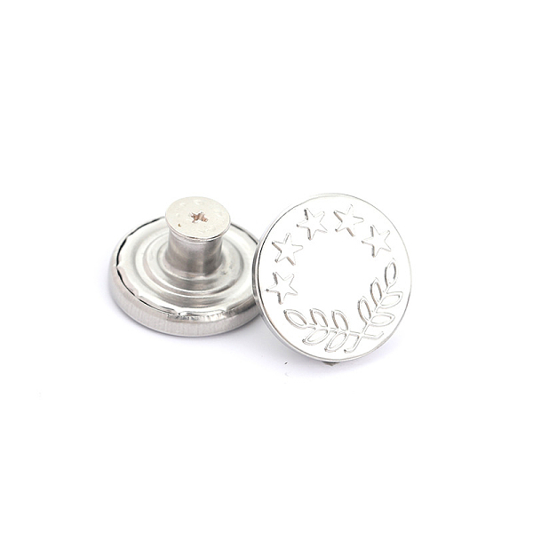PandaHall Alloy Button Pins for Jeans, Nautical Buttons, Garment Accessories, Round with Star, Platinum, 20mm Alloy Round
PandaHall Alloy Button Pins for Jeans, Nautical Buttons, Garment Accessories, Round with Star, Platinum, 20mm Alloy Round